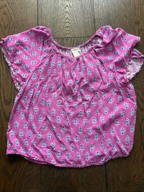 Crewcuts Girls Pink Floral Short-Sleeve Top